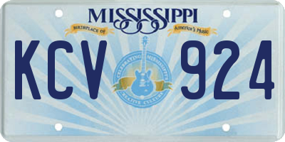 MS license plate KCV924