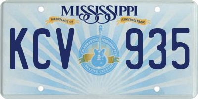 MS license plate KCV935
