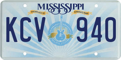 MS license plate KCV940