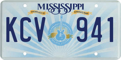MS license plate KCV941