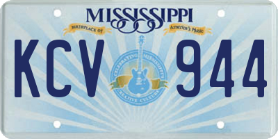 MS license plate KCV944