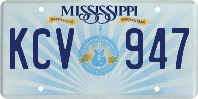 MS license plate KCV947