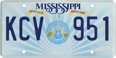 MS license plate KCV951