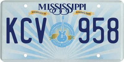 MS license plate KCV958
