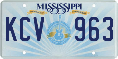 MS license plate KCV963