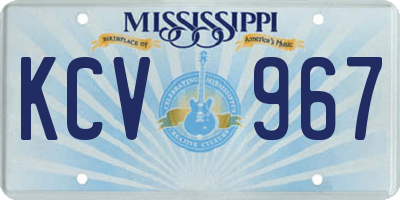 MS license plate KCV967