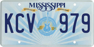 MS license plate KCV979