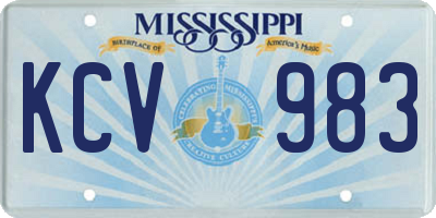 MS license plate KCV983
