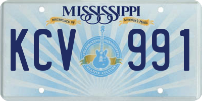 MS license plate KCV991