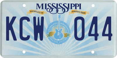 MS license plate KCW044