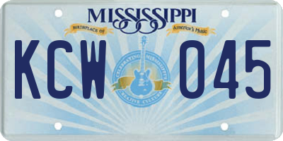 MS license plate KCW045