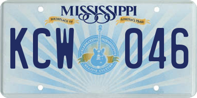 MS license plate KCW046