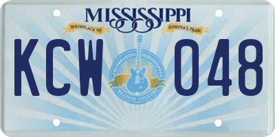 MS license plate KCW048