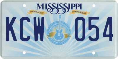 MS license plate KCW054