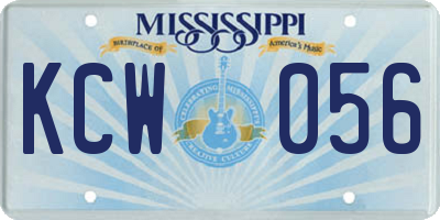 MS license plate KCW056