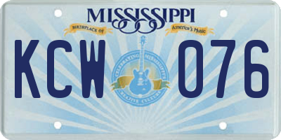 MS license plate KCW076