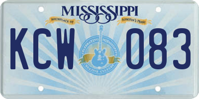 MS license plate KCW083