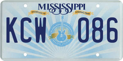 MS license plate KCW086