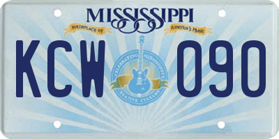 MS license plate KCW090