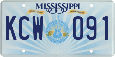 MS license plate KCW091