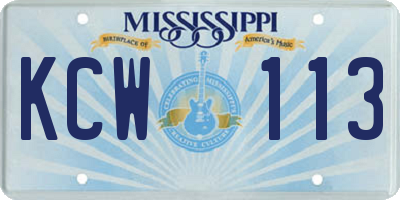 MS license plate KCW113