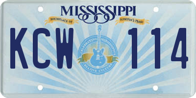 MS license plate KCW114