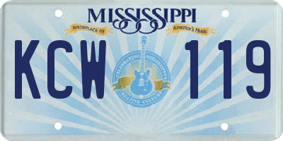 MS license plate KCW119