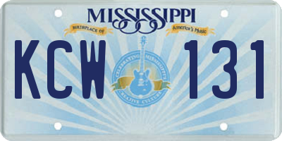 MS license plate KCW131