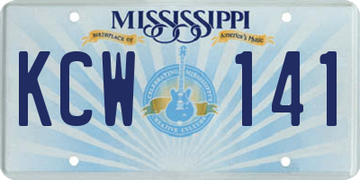 MS license plate KCW141