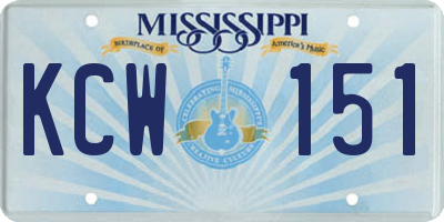 MS license plate KCW151
