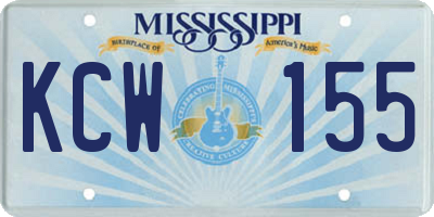 MS license plate KCW155