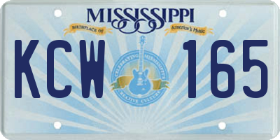 MS license plate KCW165