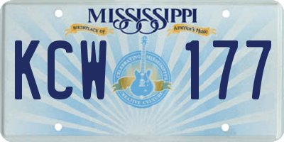 MS license plate KCW177