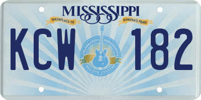 MS license plate KCW182