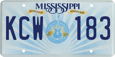 MS license plate KCW183