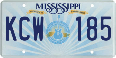 MS license plate KCW185