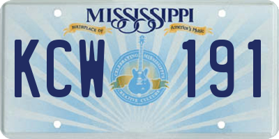 MS license plate KCW191