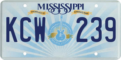 MS license plate KCW239