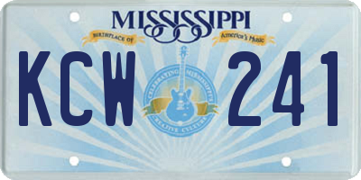 MS license plate KCW241