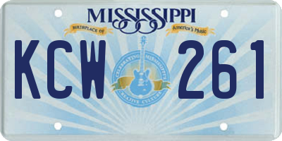MS license plate KCW261