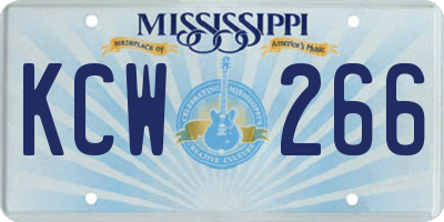 MS license plate KCW266