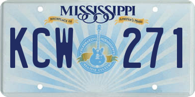 MS license plate KCW271