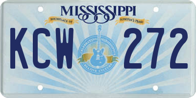 MS license plate KCW272