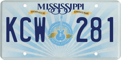 MS license plate KCW281