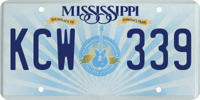 MS license plate KCW339