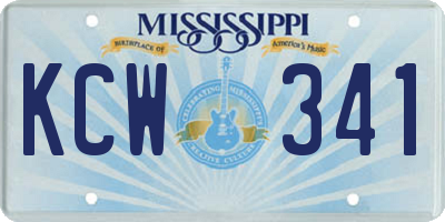 MS license plate KCW341