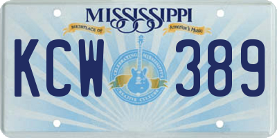 MS license plate KCW389