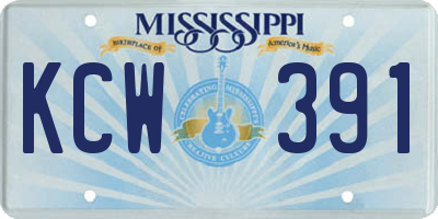 MS license plate KCW391