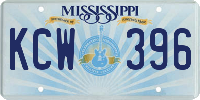 MS license plate KCW396