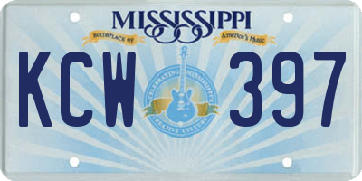 MS license plate KCW397
